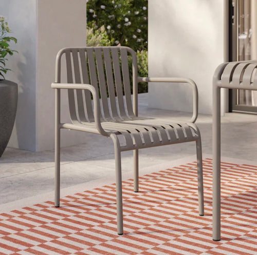 Set of 4 Sarek Outdoor Stackable Dining Armchair - Warm Stone