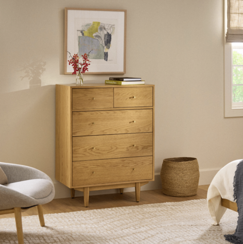 Cooper 5-Drawer Chest - Natural Oak