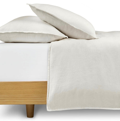 Alto King Linen Duvet Cover - Ivory White
