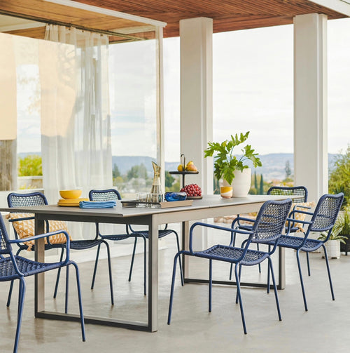 Pair of Manna Outdoor Dining Chair - Indigo Blue