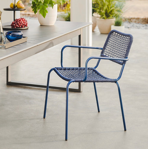 Pair of Manna Outdoor Dining Chair - Indigo Blue