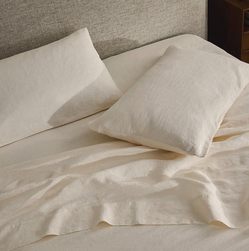 Alto King Linen Sheet Set - Ivory White