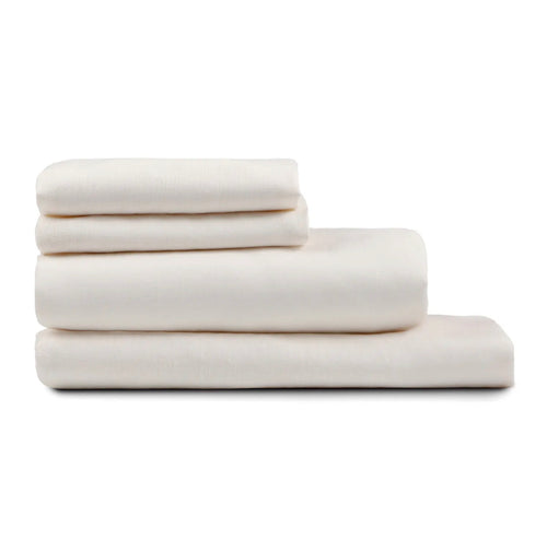 Alto King Linen Sheet Set - Ivory White