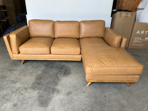 Timber 93" Leather Right Sectional - Charme Tan