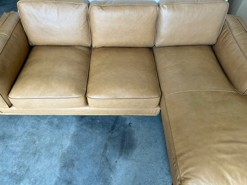 Timber 93" Leather Right Sectional - Charme Tan
