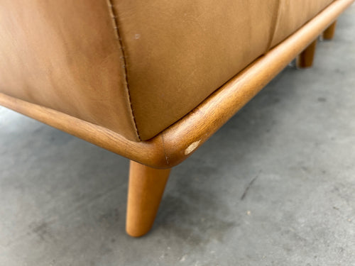 Timber 93" Leather Right Sectional - Charme Tan