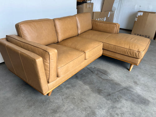 Timber 93" Leather Right Sectional - Charme Tan