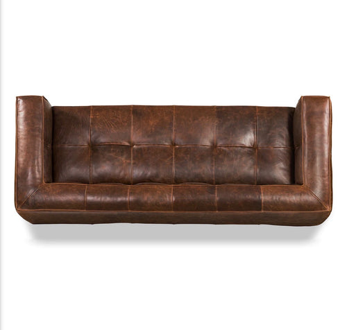 Poly & Bark Capa 96.5" Leather Sofa- Chocolate Brown