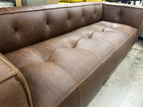 Poly & Bark Capa 96.5" Leather Sofa- Chocolate Brown