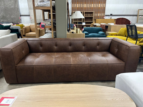 Poly & Bark Capa 96.5" Leather Sofa- Chocolate Brown