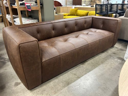 Poly & Bark Capa 96.5" Leather Sofa- Chocolate Brown