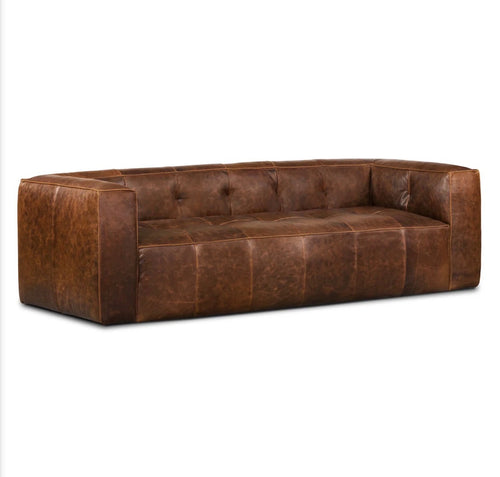 Poly & Bark Capa 96.5" Leather Sofa- Chocolate Brown