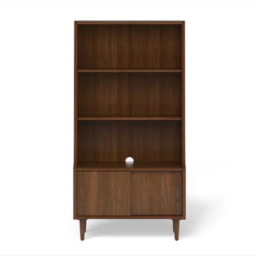 Frances 36" Bookcase With Storage - Walnut
