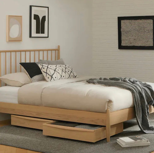 The Streamlined Lenia Storage Queen Bundle - White Oak