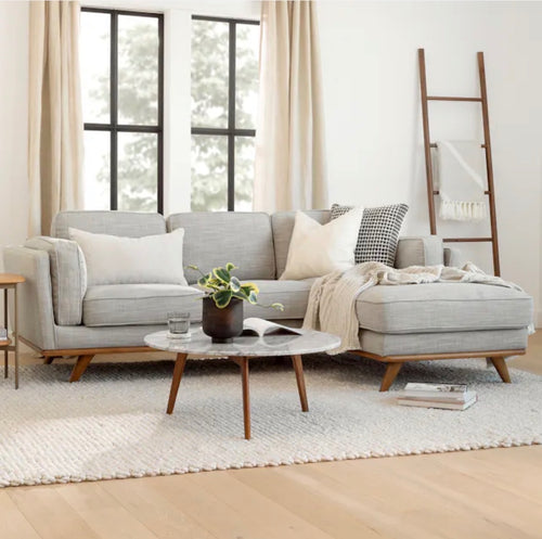 Mara 31.5" Marble Coffee Table - Walnut