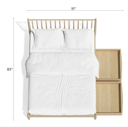 The Streamlined Lenia Storage Queen Bundle - White Oak