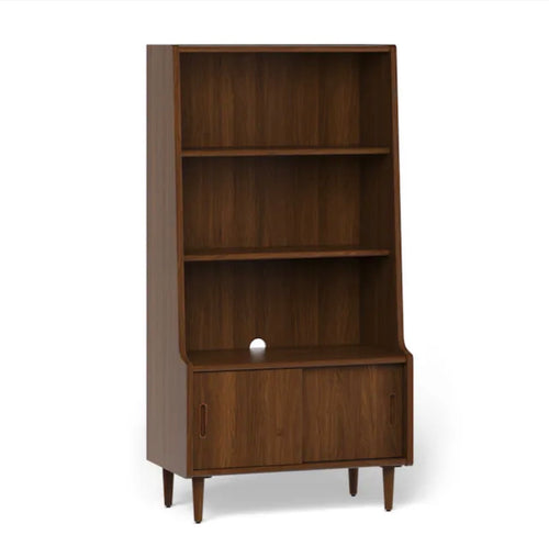 Frances 36" Bookcase With Storage - Walnut
