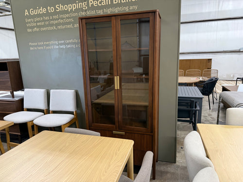Liv 35.25" Glass Cabinet - Walnut