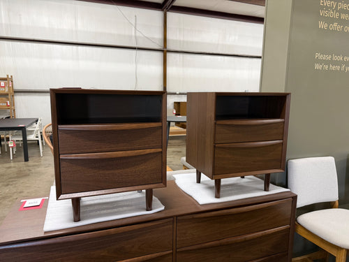 Pair of Lenia 2-Drawer Nightstands - Walnut