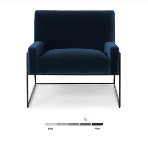 Regis 33" Velvet Lounge Chair - Cascadia Blue