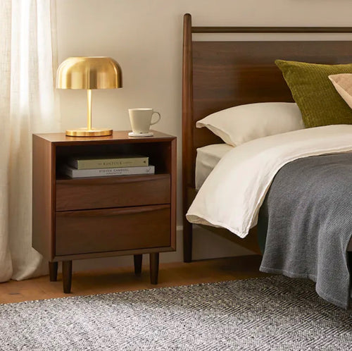 Pair of Lenia 2-Drawer Nightstands - Walnut