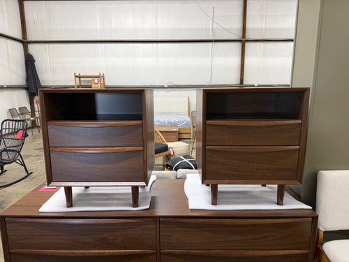 Pair of Lenia 2-Drawer Nightstands - Walnut