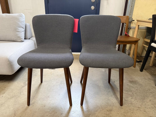 Pair of Sede Dining Chairs - Walnut And Miller Gray