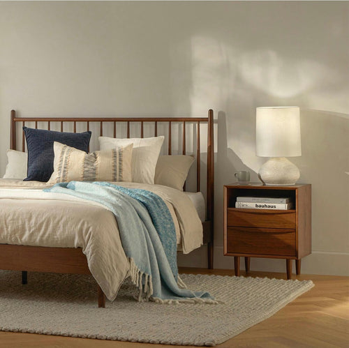 Pair of Lenia 2-Drawer Nightstands - Walnut
