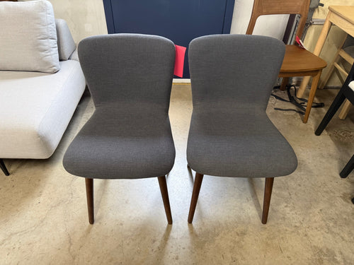 Pair of Sede Dining Chairs - Walnut And Miller Gray