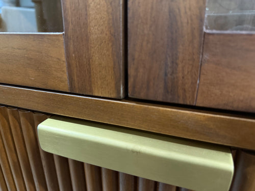 Liv 35.25" Glass Cabinet - Walnut