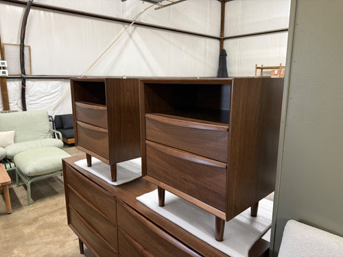 Pair of Lenia 2-Drawer Nightstands - Walnut