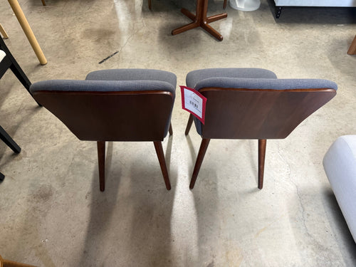 Pair of Sede Dining Chairs - Walnut And Miller Gray