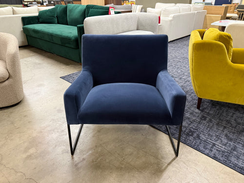 Regis 33" Velvet Lounge Chair - Cascadia Blue
