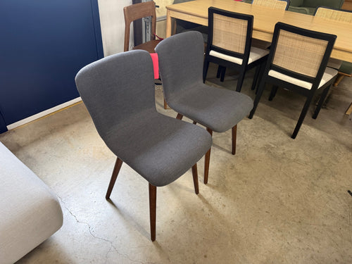 Pair of Sede Dining Chairs - Walnut And Miller Gray
