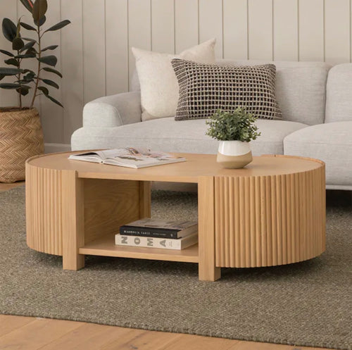 Fortra 50.5" Storage Coffee Table - White Oak