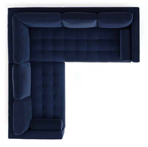 Sven 91" Tufted Velvet Corner Sectional - Plush Cascadia Blue