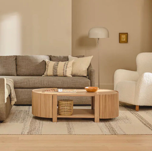 Fortra 50.5" Storage Coffee Table - White Oak