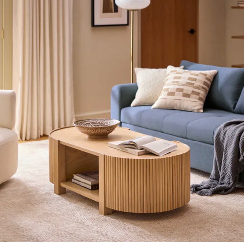 Fortra 50.5" Storage Coffee Table - White Oak