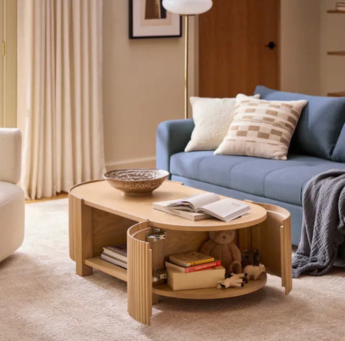 Fortra 50.5" Storage Coffee Table - White Oak