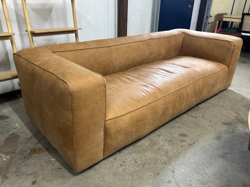 Cigar 92" Leather Sofa - Rawhide Tan