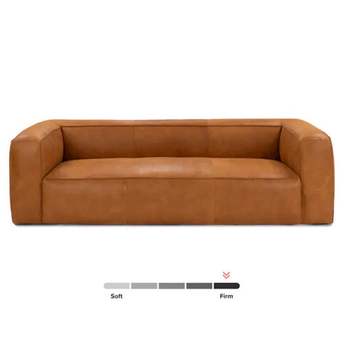 Cigar 92" Leather Sofa - Rawhide Tan