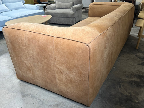 Cigar 92" Leather Sofa - Rawhide Tan