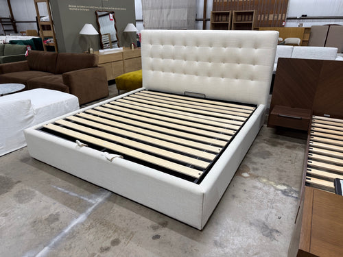 Sven King Tufted Storage Bed - Biscuit Cream