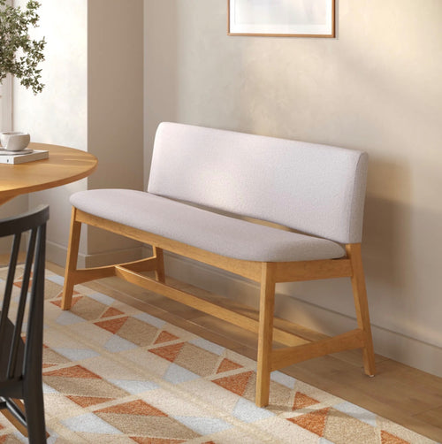 Nosh 51.5" Bench - Oak And Ratine Ivory