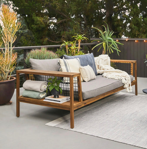 CLEARANCE Callais 90.5" Outdoor Sofa & Cover - Taupe Gray