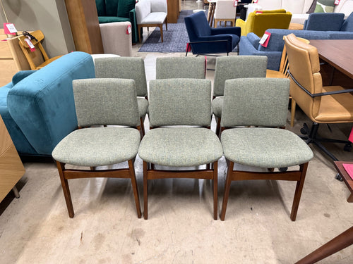 Set of 6 Nosh Dining Chairs - Walnut And Hemlock Green