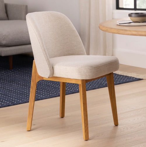 Pair of Alta Dining Chairs - Oak and Camellia Ivory