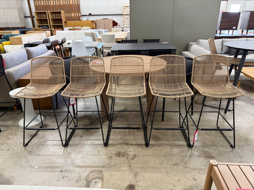Set of 3 Selka Outdoor Counter Stools  - Natural