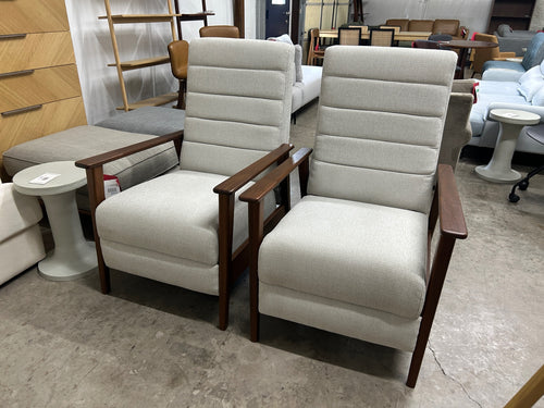 Pair of Ellow 28.5in Reclining Lounge Chairs - Ashford Gray