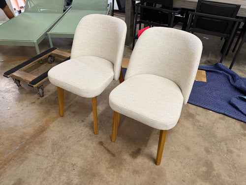 Pair of Alta Dining Chairs - Oak and Camellia Ivory